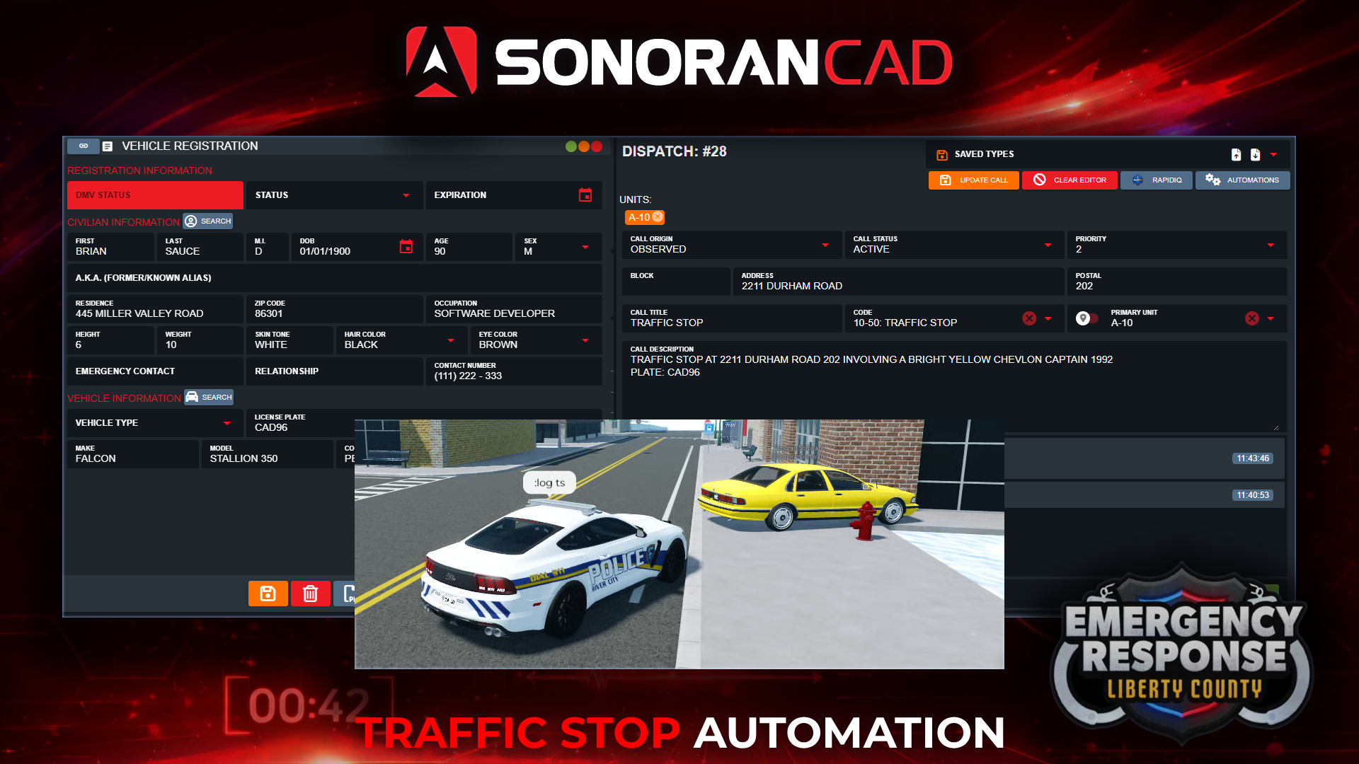 Sonoran CAD traffic stop promo